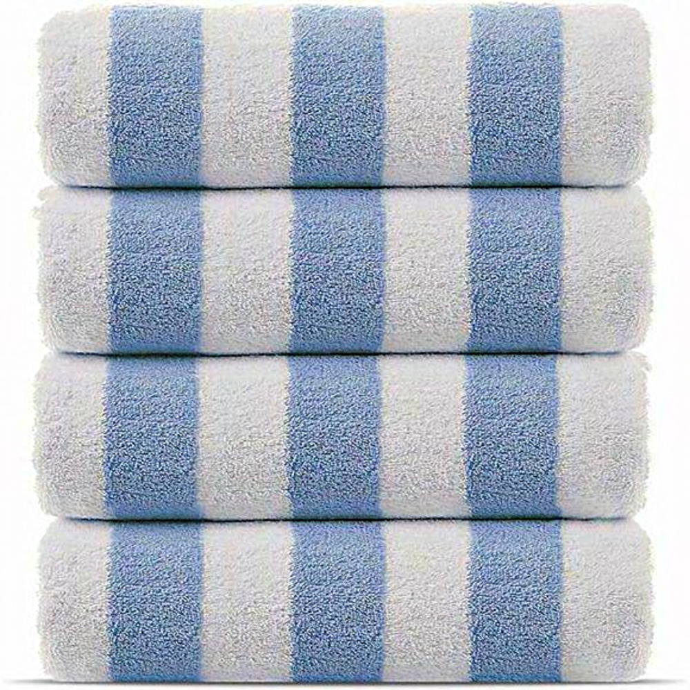 30x60‎ Inch Light Blue 4-Pack Cabana Thick Stripe Cotton Turkish Beach Towels